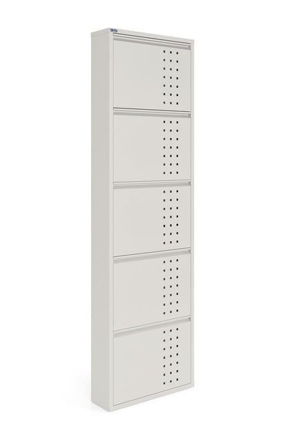 Metal Shoe Cabinet, Wall-Mountable, 3–5 Tier Storage, Multiple Ventilation Options - AYK Series