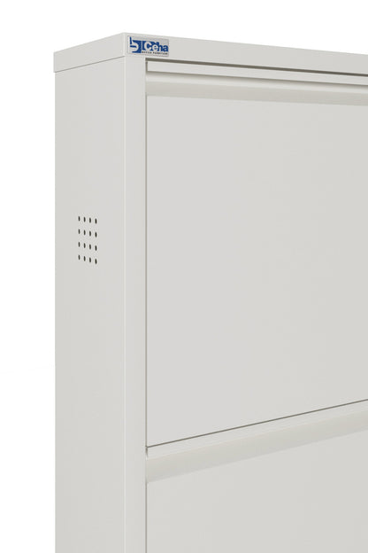 Metal Shoe Cabinet, Wall-Mountable, 3–5 Tier Storage, Multiple Ventilation Options - AYK Series