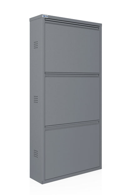Metal Shoe Cabinet, Wall-Mountable, 3–5 Tier Storage, Multiple Ventilation Options - AYK Series
