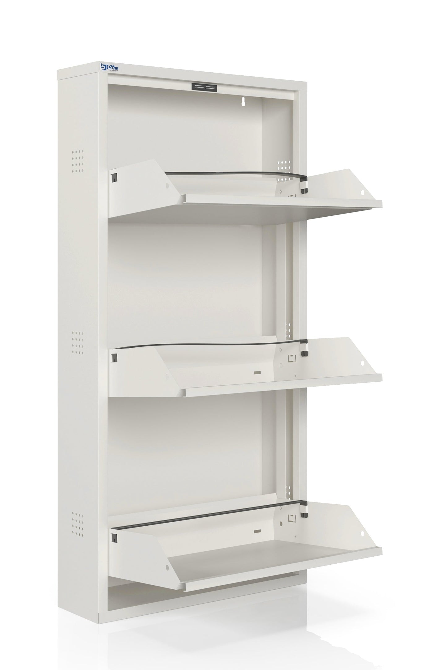 Metal Shoe Cabinet, Wall-Mountable, 3–5 Tier Storage, Multiple Ventilation Options - AYK Series