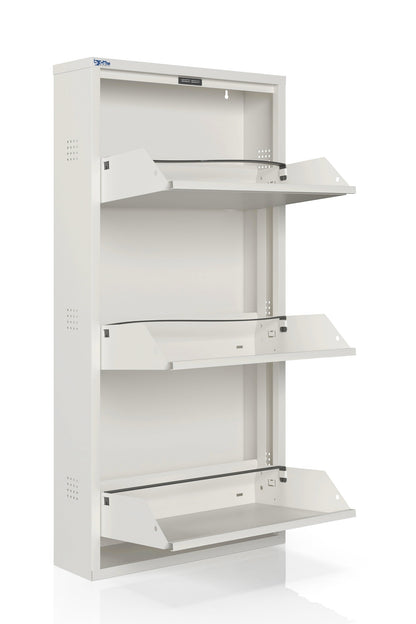 Metal Shoe Cabinet, Wall-Mountable, 3–5 Tier Storage, Multiple Ventilation Options - AYK Series