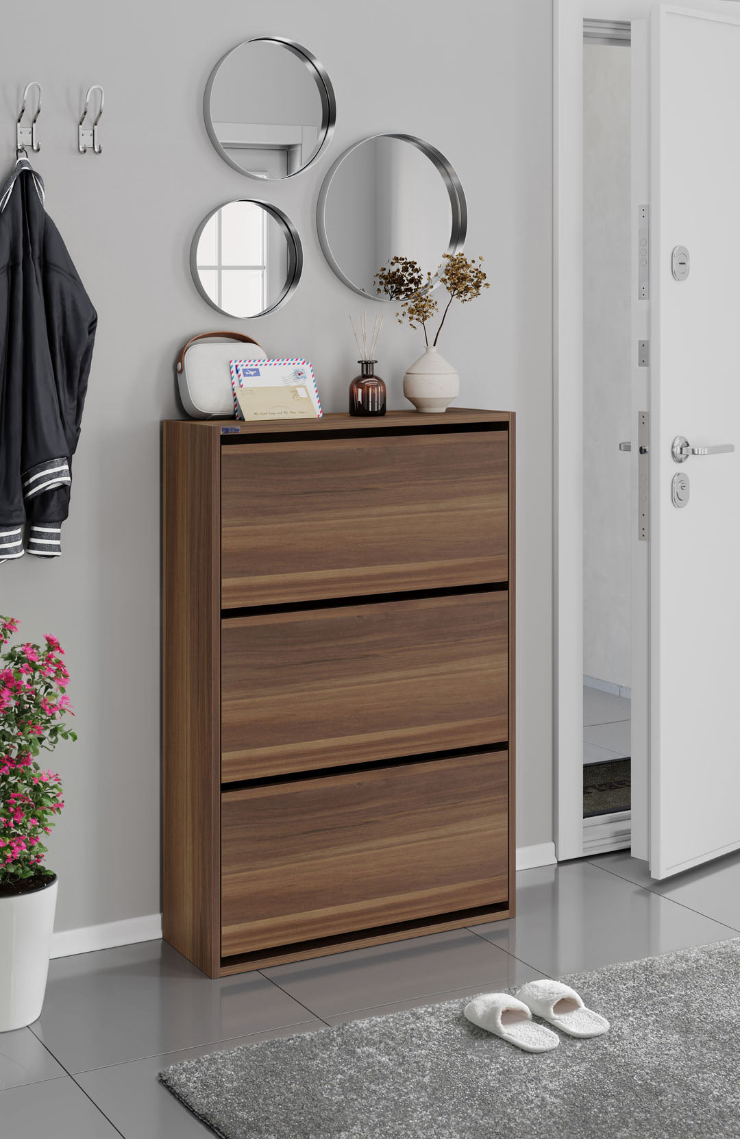 3-Tier Wooden Shoe Cabinet