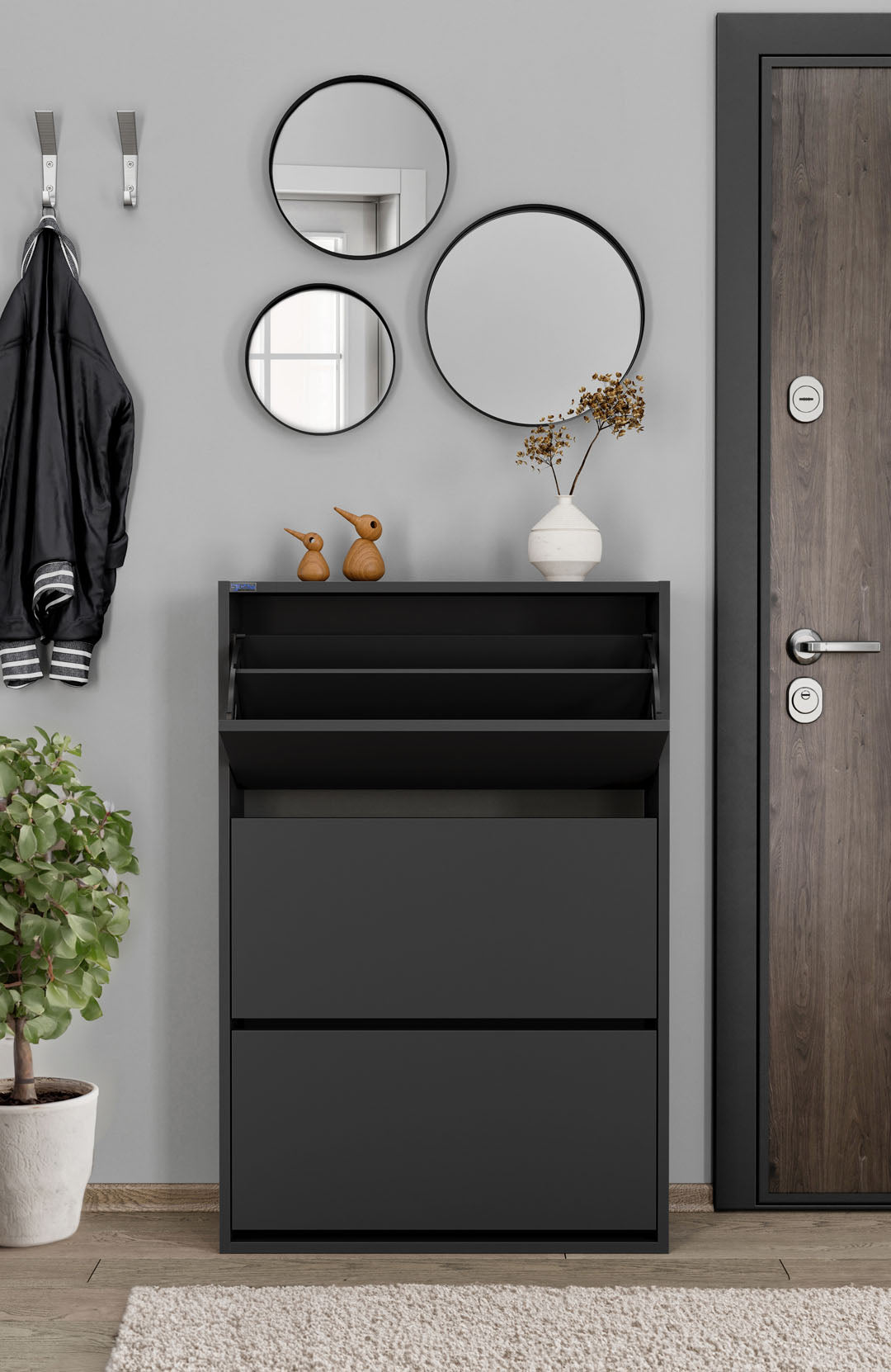 3-Tier Wooden Shoe Cabinet