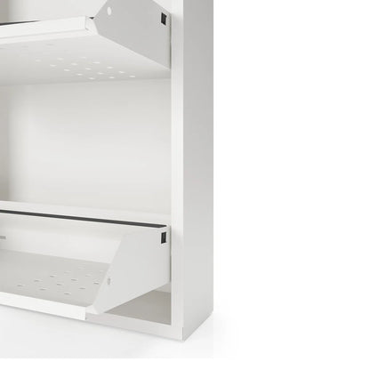 Antibacterial 3 Tier Metal Shoe Cabinet Front Holes