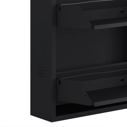 Antibacterial 3 Tier Metal Shoe Cabinet Side Holes