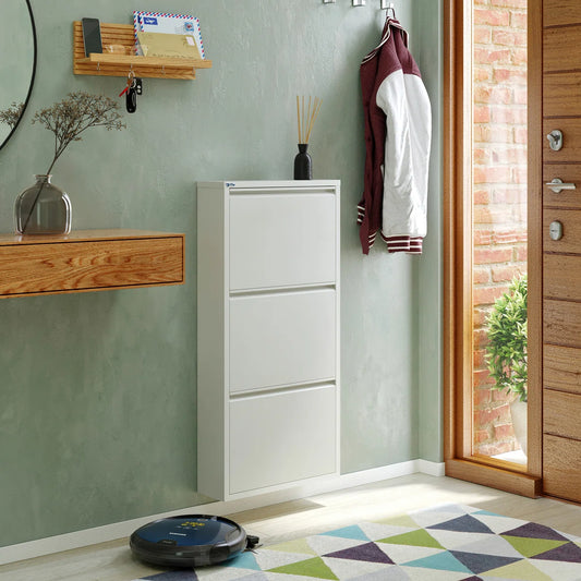 Antibacterial 3 Tier metal shoe cabinet without holes
