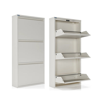 Antibacterial 3 Tier metal shoe cabinet without holes