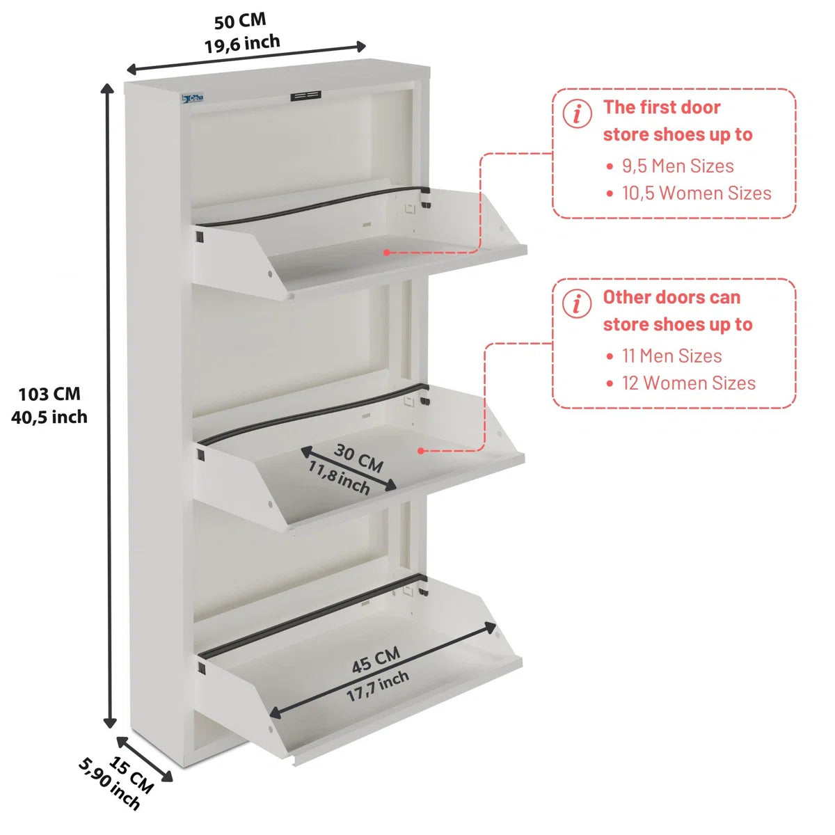 Antibacterial 3 Tier metal shoe cabinet without holes