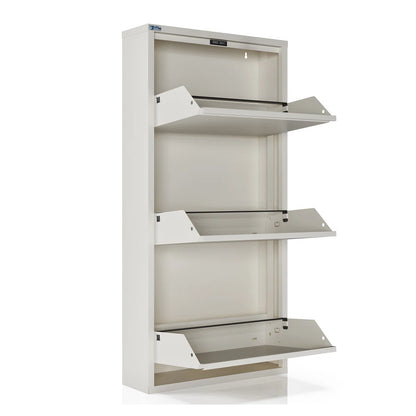 Antibacterial 3 Tier metal shoe cabinet without holes