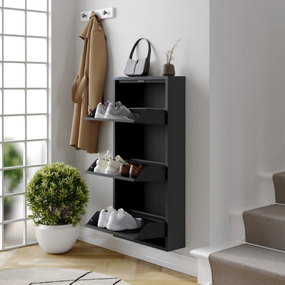 Antibacterial 3 Tier metal shoe cabinet without holes