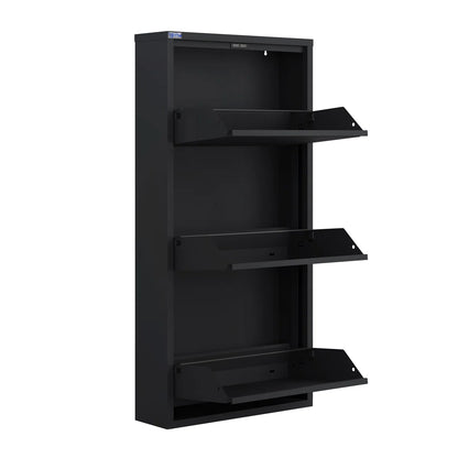 Antibacterial 3 Tier metal shoe cabinet without holes
