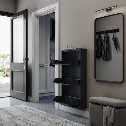 Antibacterial 3 Tier metal shoe cabinet without holes
