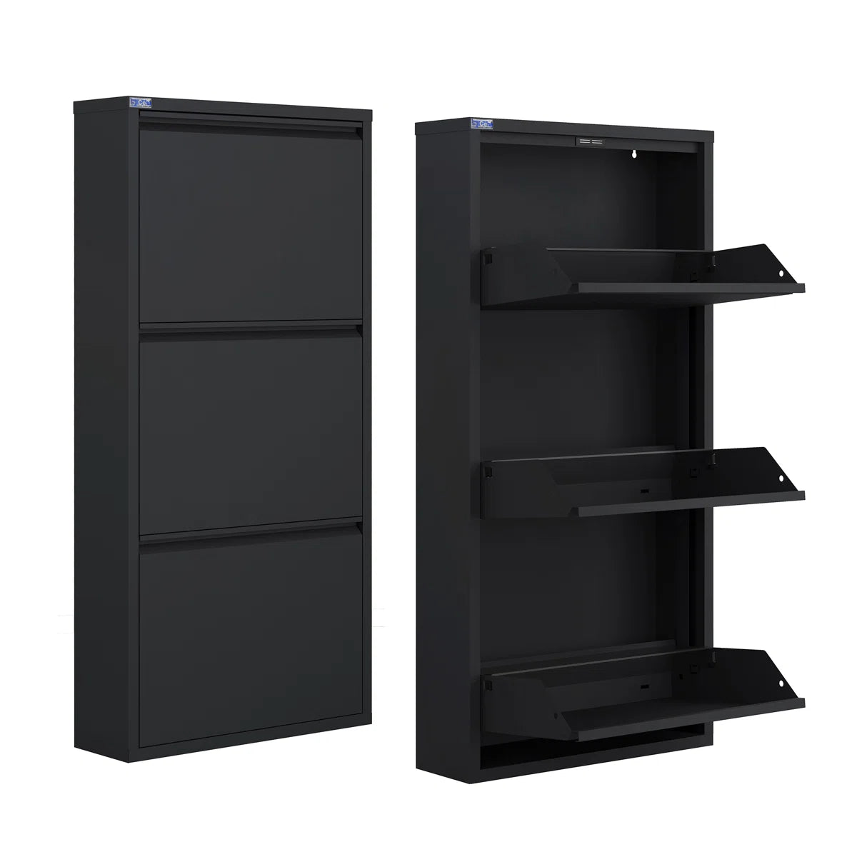 Antibacterial 3 Tier metal shoe cabinet without holes