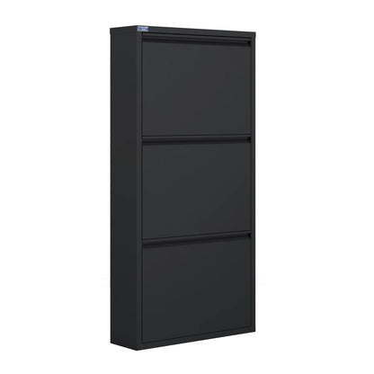 Antibacterial 3 Tier metal shoe cabinet without holes