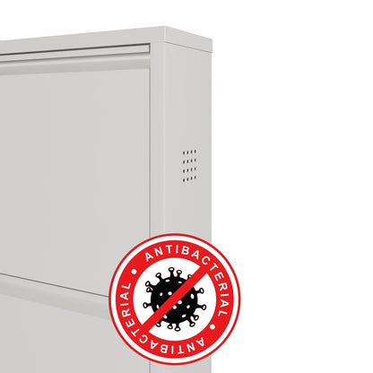 Antibacterial 4 Tier Metal Shoe Cabinet Side Holes