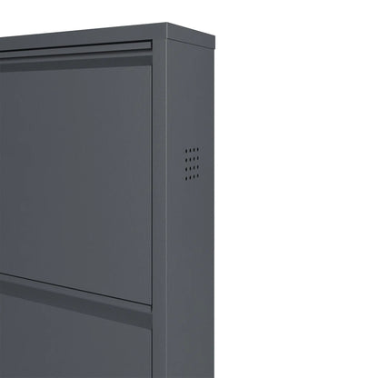 Antibacterial 4 Tier Metal Shoe Cabinet Side Holes