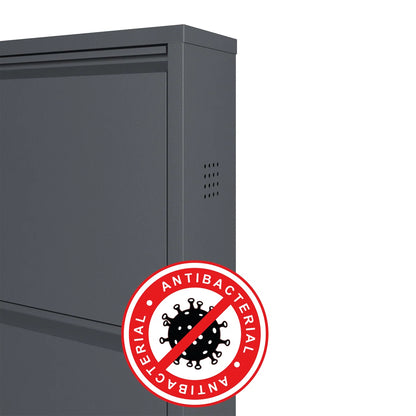Antibacterial 4 Tier Metal Shoe Cabinet Side Holes