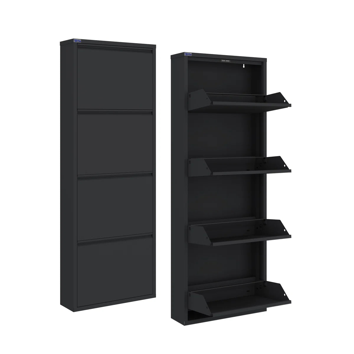 Antibacterial 4 Tier Metal Shoe Cabinet Without Holes
