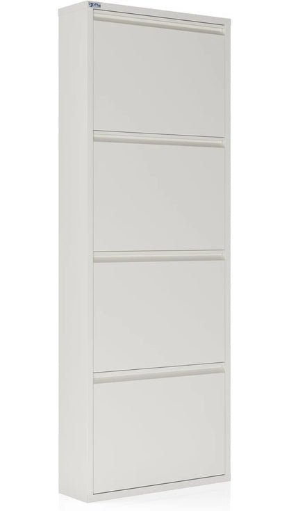 Antibacterial 4 Tier Metal Shoe Cabinet Without Holes