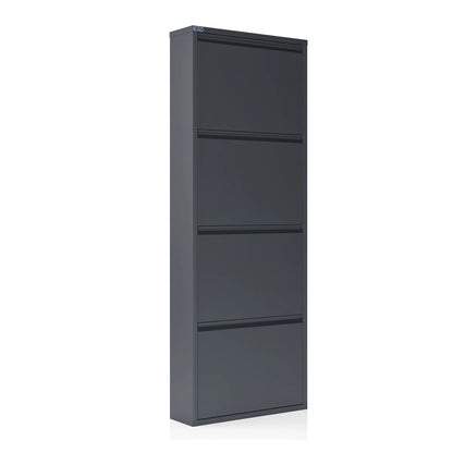 Antibacterial 4 Tier Metal Shoe Cabinet Without Holes