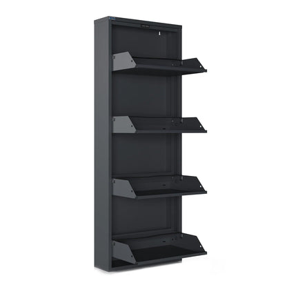 Antibacterial 4 Tier Metal Shoe Cabinet Without Holes