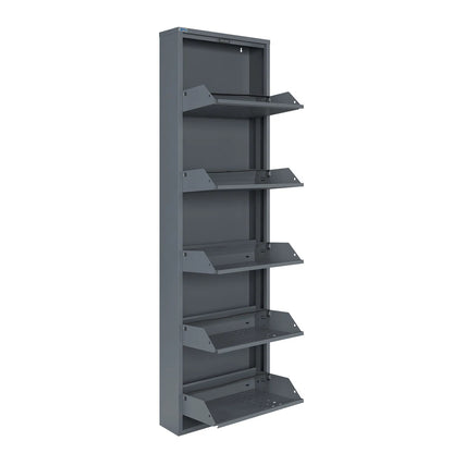 Antibacterial 5 Tier Metal Shoe Cabinet Front Holes