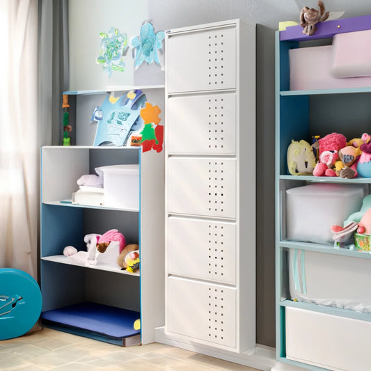 Antibacterial 5 Tier Metal Shoe Cabinet Front Holes