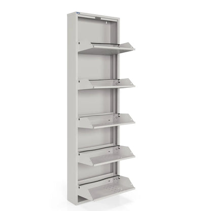 Antibacterial 5 Tier Metal Shoe Cabinet Front Holes