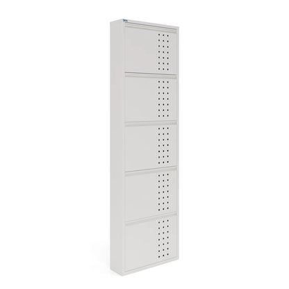 Antibacterial 5 Tier Metal Shoe Cabinet Front Holes
