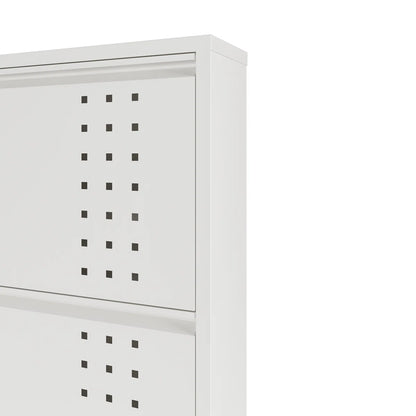 Antibacterial 5 Tier Metal Shoe Cabinet Front Holes