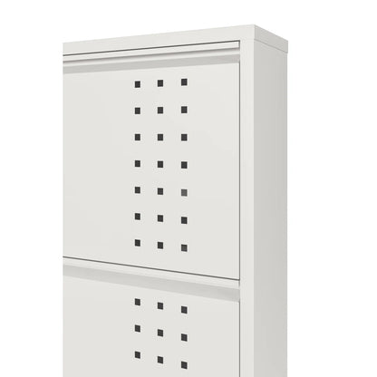 Antibacterial 5 Tier Metal Shoe Cabinet Front Holes