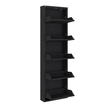 Antibacterial 5 Tier Metal Shoe Cabinet Side Holes