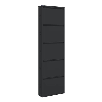 Antibacterial 5 Tier Metal Shoe Cabinet Side Holes