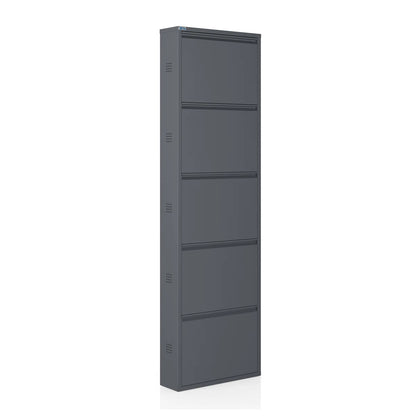 Antibacterial 5 Tier Metal Shoe Cabinet Side Holes