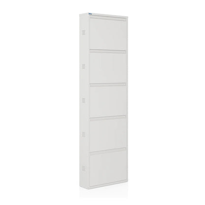 Antibacterial 5 Tier Metal Shoe Cabinet Side Holes