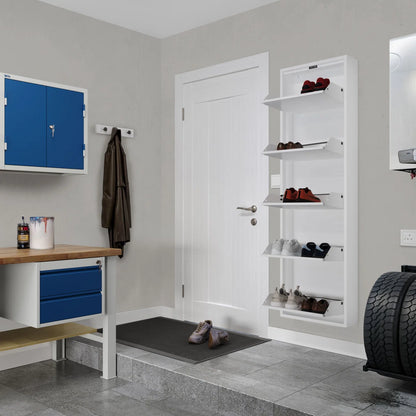 Antibacterial 5 Tier Metal Shoe Cabinet Without Holes