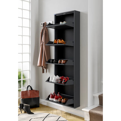 Antibacterial 5 Tier Metal Shoe Cabinet Without Holes