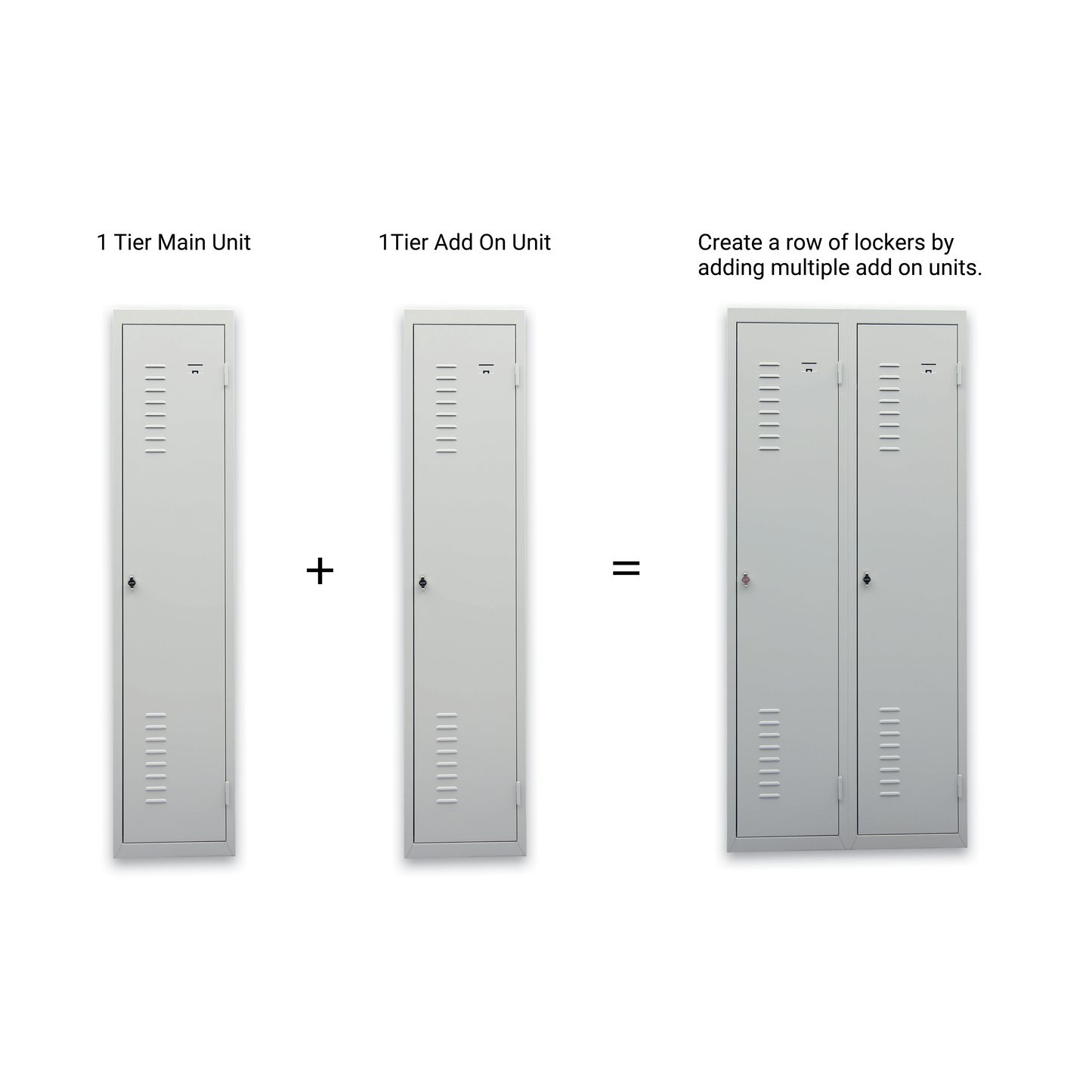 Flat-Packed Lockers – 1 & 2 Tier | Main & Add-On Units for Expandable Rows - BDS Series