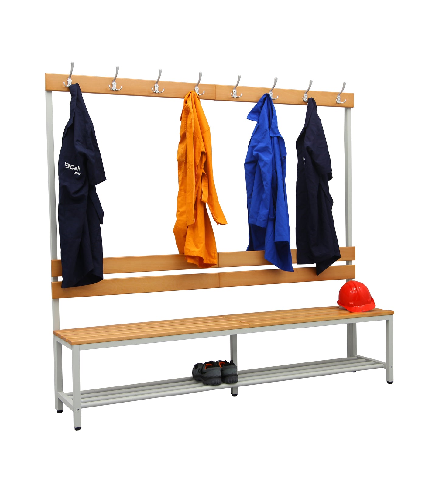 CB-ASK Multipurpose Bench with Shoe Space and Back Support – Light Gray (Flat Pack)