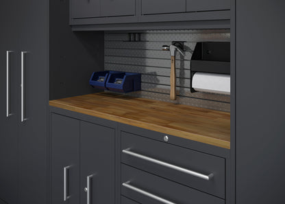 Core Plus Series 7pc Cabinet Set with Base, Wall Cabinets and 30" Lockers