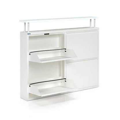 Antibacterial 4 Tier metal shoe cabinet with shelf
