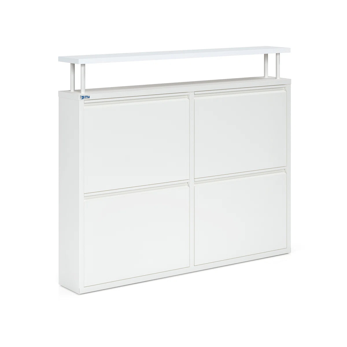 Antibacterial 4 Tier metal shoe cabinet with shelf