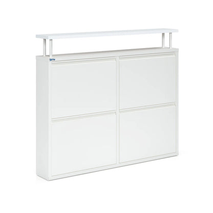 Antibacterial 4 Tier metal shoe cabinet with shelf