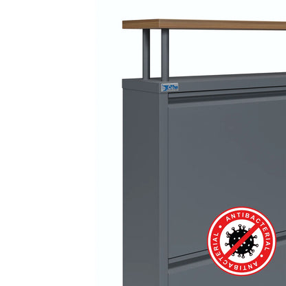 Antibacterial 4 Tier metal shoe cabinet with shelf
