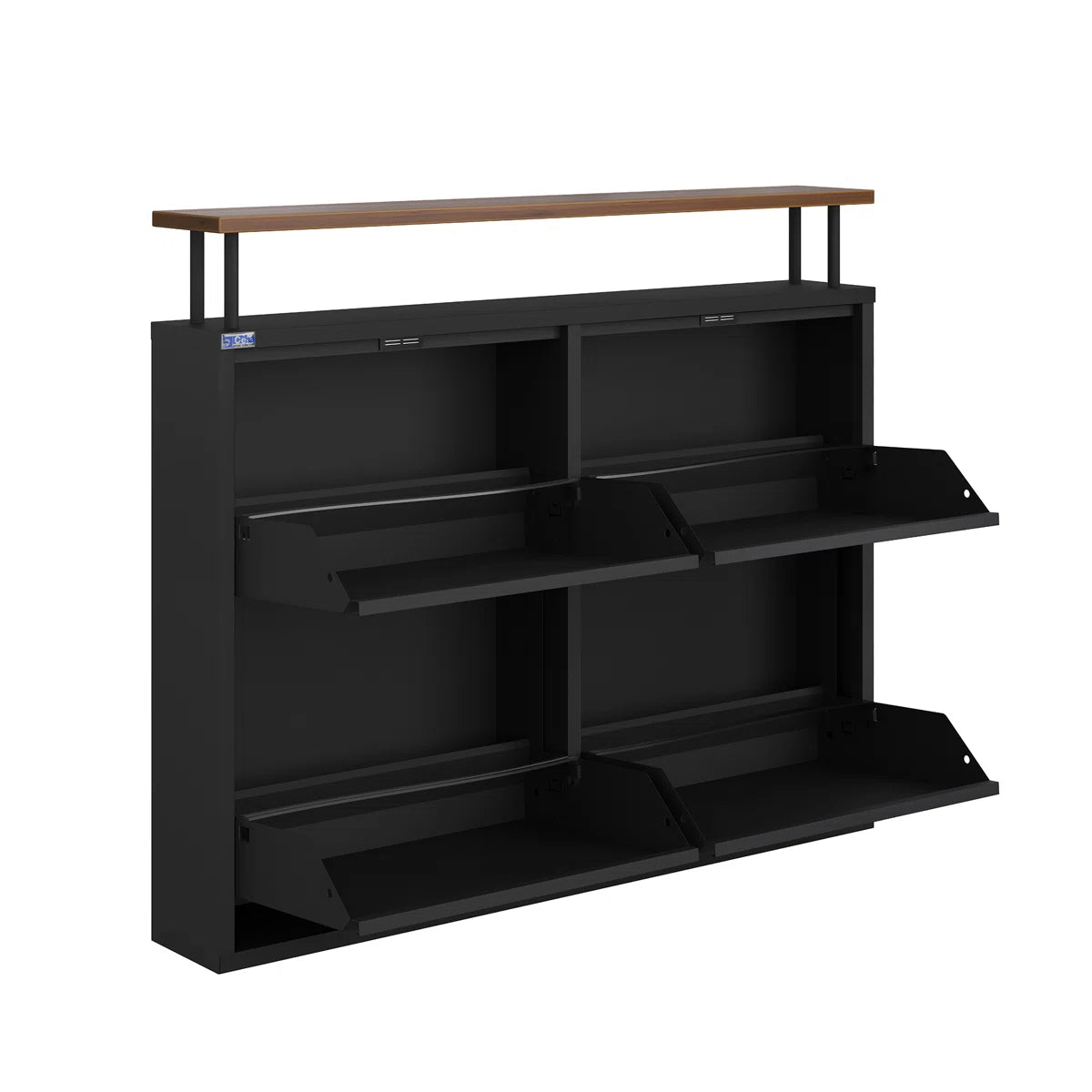 Antibacterial 4 Tier metal shoe cabinet with shelf