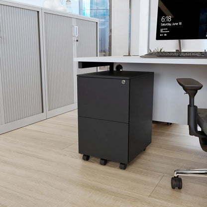 Ceha 2 Drawer Mobile File Cabinet with Lock