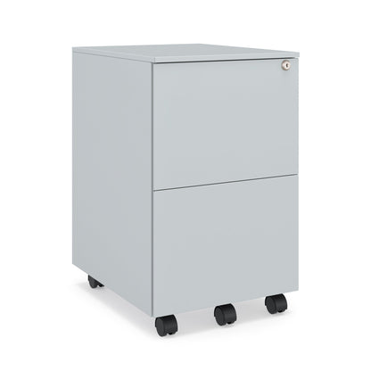 Mobile Metal Filing Cabinet with Lock – 2-Drawer or 3-Drawer Pedestal on Wheels - JMKG