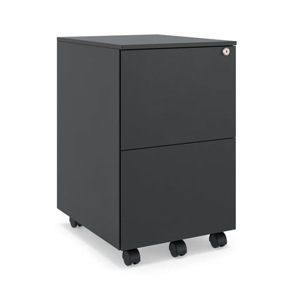 Mobile Metal Filing Cabinet with Lock – 2-Drawer or 3-Drawer Pedestal on Wheels - JMKG