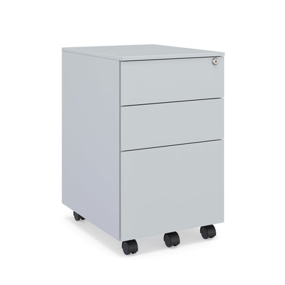 Mobile Metal Filing Cabinet with Lock – 2-Drawer or 3-Drawer Pedestal on Wheels - JMKG