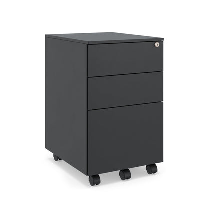 Mobile Metal Filing Cabinet with Lock – 2-Drawer or 3-Drawer Pedestal on Wheels - JMKG